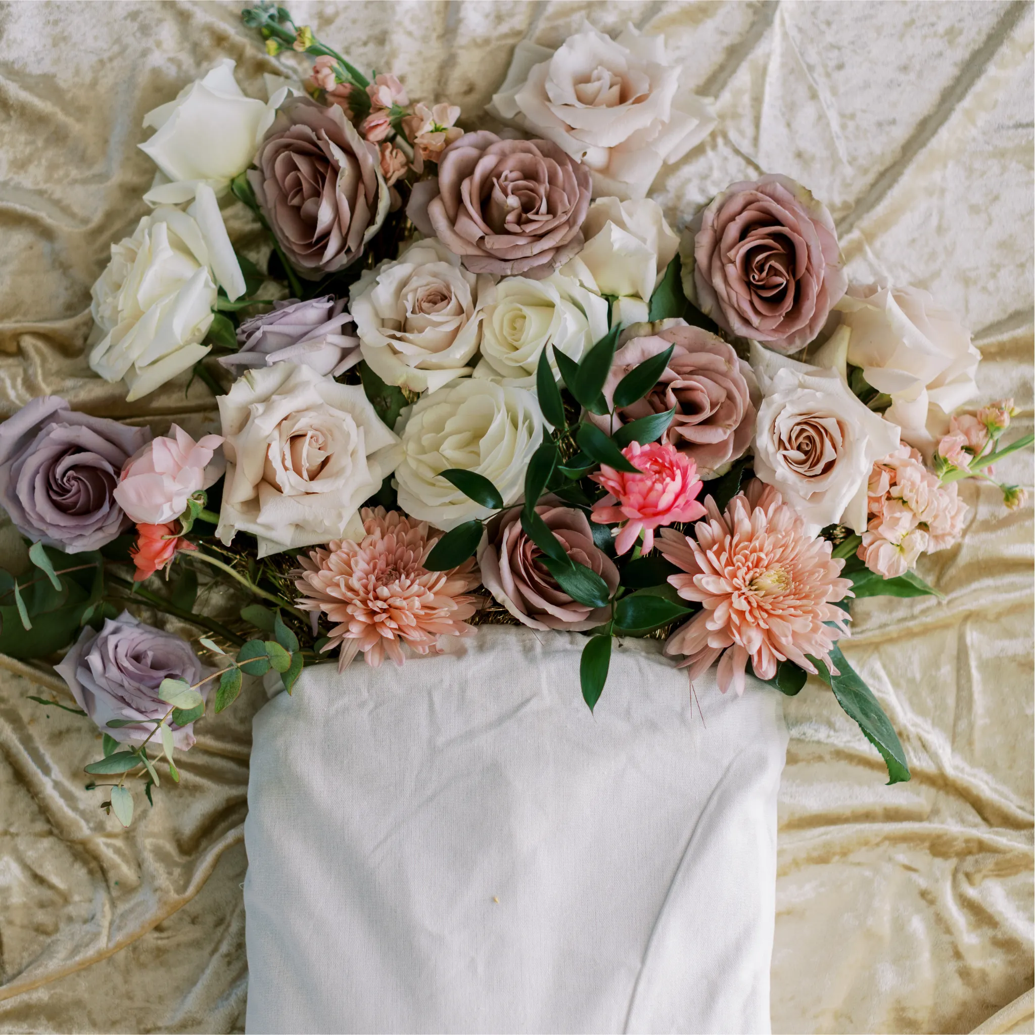 10 yards Velvet Fabric Roll - Champagne