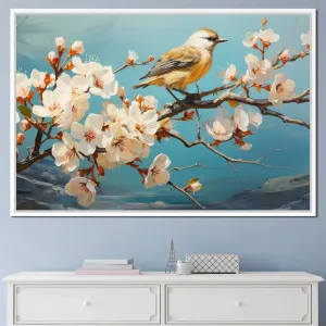 Bird on a Almond Tree Branch